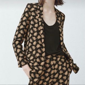 Mango Pattern Blazer Suit Jacket